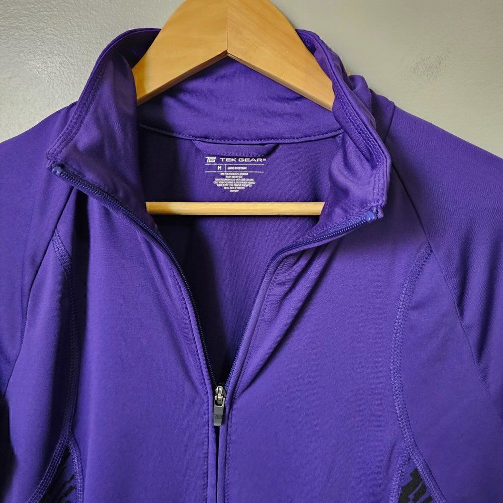 EUC TEK GEAR BLUE MOCK NECK ZIP UP WITH POCKETS ACTIVEWEAR SIZE M - Picture 5 of 13